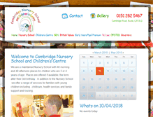 Tablet Screenshot of cambridgenurseryschoolandchildrenscentre.co.uk